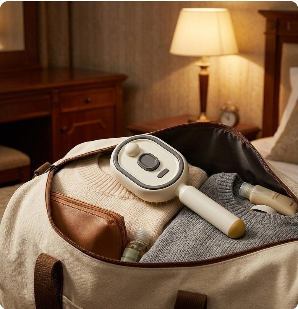 Vionns brush packed in a travel bag