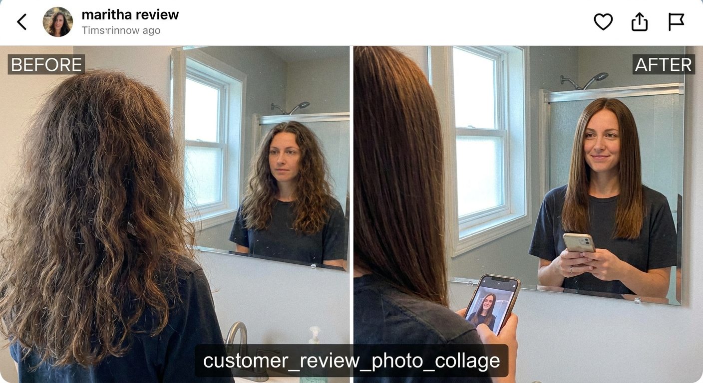 Customer before and after collage